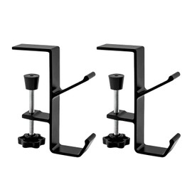 YDEROD Convenient 2Pcs Purse Hook for Table, Desk Headset Holder with Adjustable Arm Clamp, Branch Shaped Handbag Hanger for Hanging Keys, Headphone, Bags, and Clothes (Black)