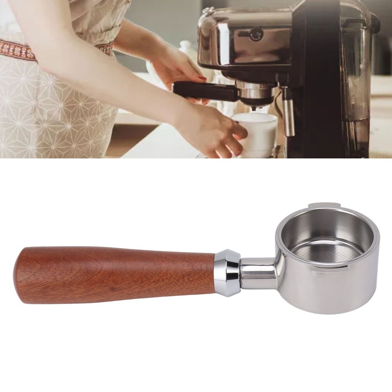 51mm Bottomless Portafilter 2 Ears Stainless Steel Basket and Redwood