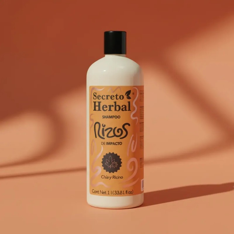 Shampoo Natural Rizos Secreto Herbal Chía Y Ricino 1l