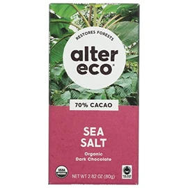 ALTER ECO CHOCOLATE BAR DARK SEASALT, 2.82OZ, 12PACK