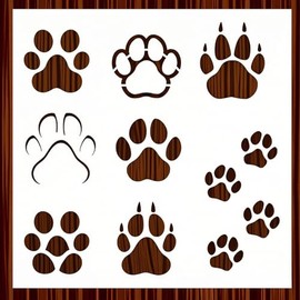 LYMSSESS Paw Print Large Wall Stencils for Painting - Cat Dog Paw Print Stencils 12x12Inch - Reusable Wall Stencils for Painting on Wood Wall Cement Home Decor (Paw C)