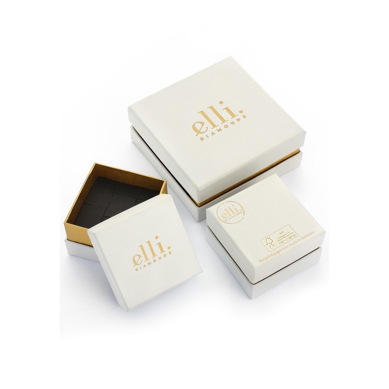 Elli Women's Ring Stacked V Shape with Diamond (0.035 ct.)
