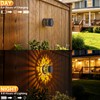 Lumoza 2 PCS Solar Fence Lights Outdoor, Metal Solar Powered
