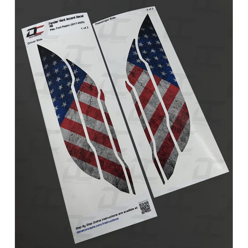 Decal Concepts American Flag Fender Vent Accent Decal Kit -