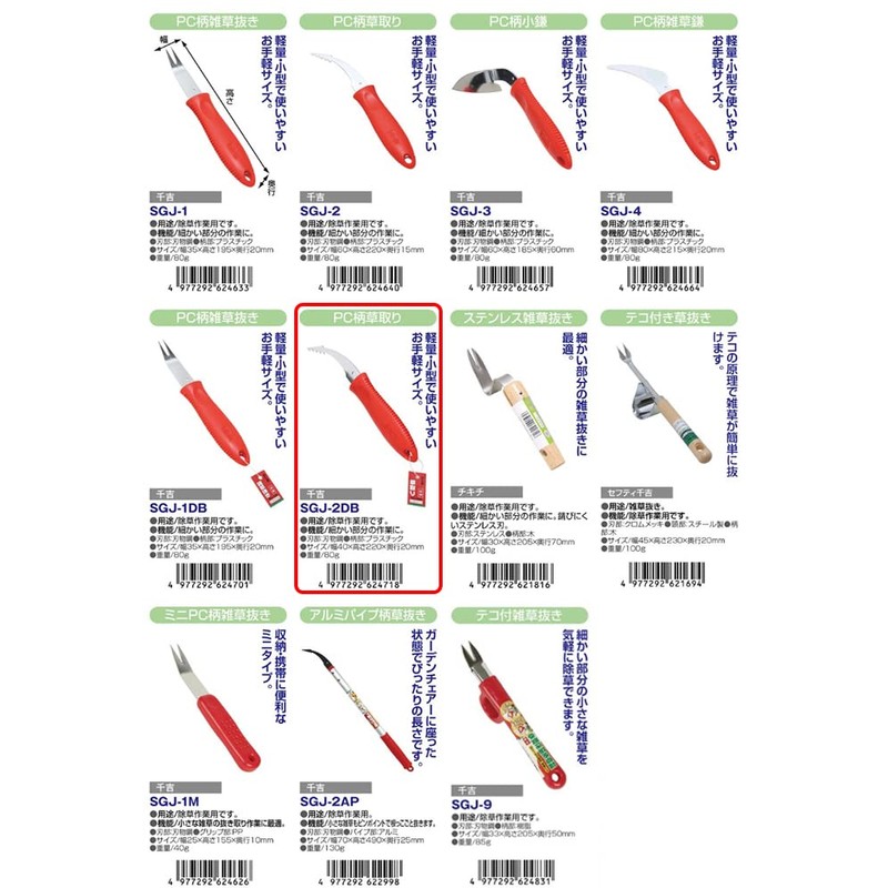 Senkichi SGJ-2DB Weed Countermeasure Plastic Handle Weed Remover