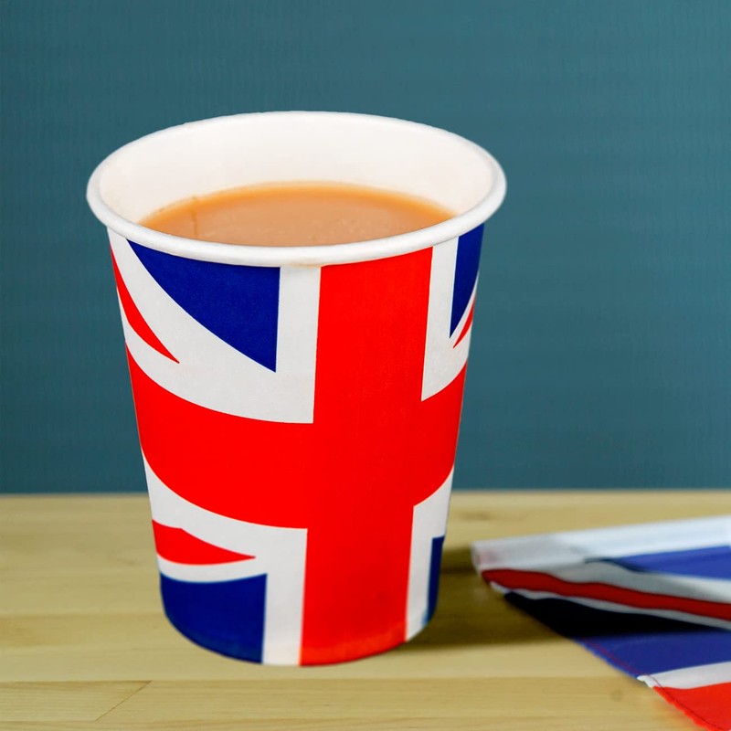 SHATCHI 20pcs Great Britain Union Jack Party Paper Cups Tableware