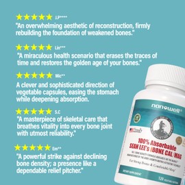 NANOWELL Sean Lee's iBone Cal Mag 120 Vegetable Capsules X 2 Bottles for 2 Months - Bone Health, Calcium Supplement (240 Count)