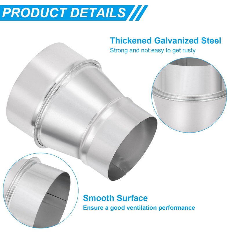 PATIKIL 4 Inch to 3 Inch Round Duct Reducer Increaser