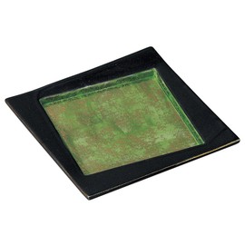 Yamashita Kogei 14140000 Gold Sai Gurin Rectangular Appetizer Plate, 7.1 x 7.1 x 0.6 inches (18 x 18 x 1.6 cm)