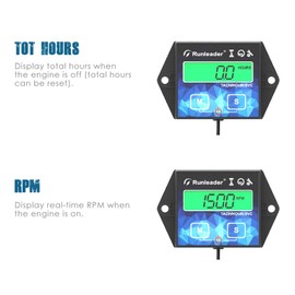 Engine Hour Meter Backlight Inductive Tachometer Digital Tacho Hour Meters Maintenance Reminder for Motorcycle Marine Glider ATV Snow Blower Lawn Mower Jet ski Pit Bike