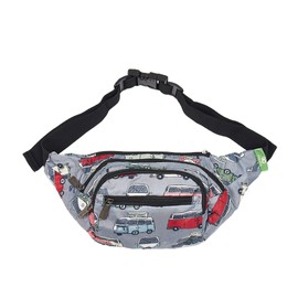 Eco Chic Lightweight Foldable Bum Bag Water Resistant Adjustable Waist Fanny Pack (Campervan Grey)