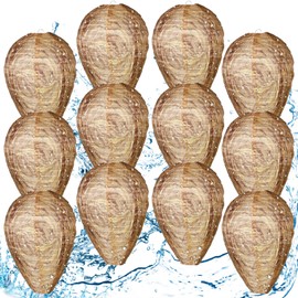 Qualirey 12 Pcs Mini Wasp Nest Decoy, 6x7 Inch Waterproof Material Hanging Fake Wasp Hornet Nests Decoys for Bees Yellow Jackets Garden Yard Outdoors Hanging (Orange)
