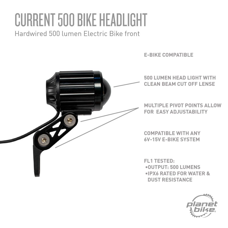 Planet Bike Current 500 E Bike Fork Mounted Bike Headlight
