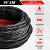 1/4" x 50ft Synthetic Winch Rope Kit with Protective Sleeve+Winch
