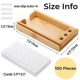 Goaste To Do List Planner with Bamboo Stand, Daily ToDo Checklist Notepad Organizer-100 Pieces Goal Cards, Productivity System Planners Notebook for School, Office Supplies