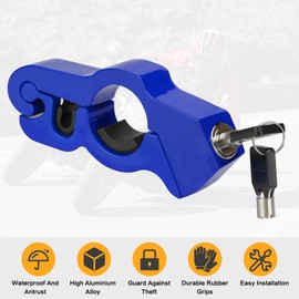 VG MOTO Motorcycle Handlebar Lock Anti Theft Throttle Grip Clutch Brake Lock Adjustable Universal for Motorbikes Moped Scooter ATV (Blue-2 PCS)