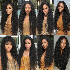 BilltiiWW Black Human Hair Weave Curly Hair Bundles Brazilian 20 22 24 Inch Color #1B Curly Bundles Hair Extensions Soft and Silky for Women