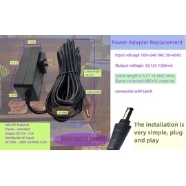 Fesasn Power Adapter Replacement 9004190216 for Masterbuilt Gravity Series 560/800/1050 XL Digital Charcoal Grill and Smoker Combo, Gravity Power Supply with 16.4 feet Long Cord