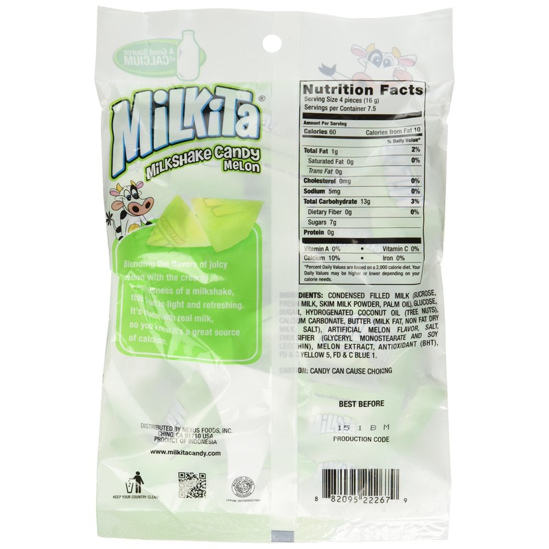 Unican - Milkita Melon Milk Candy Net Wt. 4.23 Oz