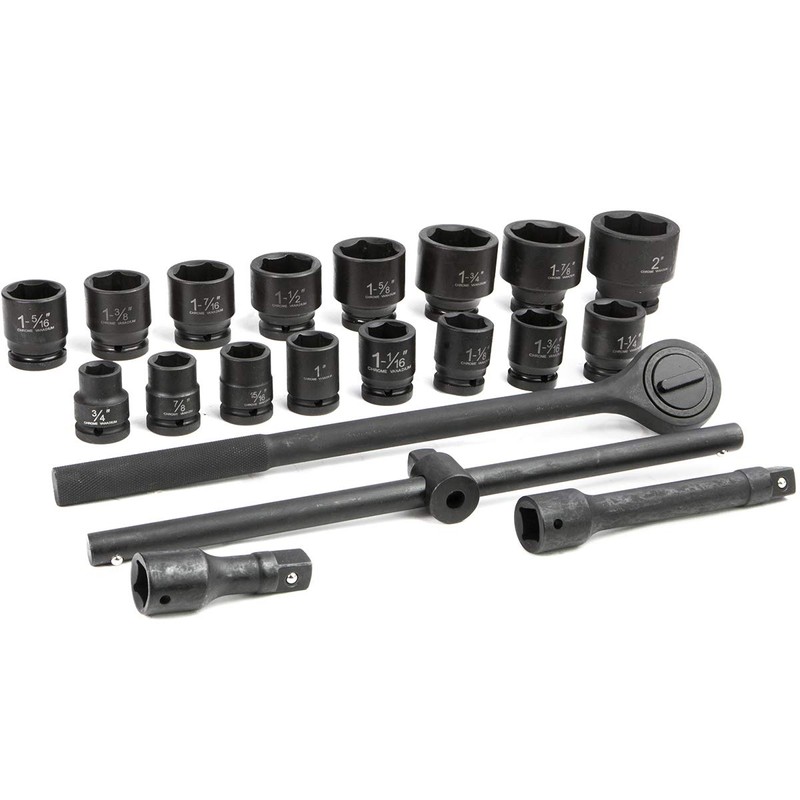 Stark USA 21-Pieces 3/4" Drive Deep Impact Socket Set Sliding