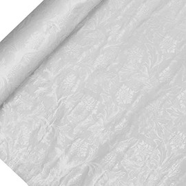 Premium Floral Foil Wrapping Paper - 20 Inches By 10 Yards (White)