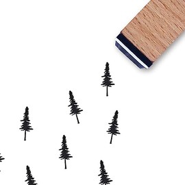 Pine Tree Rubber Stamp, 3/5 Inch Small Mini Christmas Stamp for Scrapbooking Card Making Planner