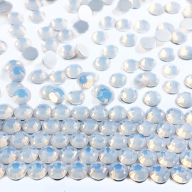 Genio Cristal White Opal SS20 Flatback Rhinestones, 1440 PCS Non-Hotfix Gems for Shoes, Tumblers, Nail Art, Skirts, Graduation Caps, and DIY Crafts – Subtle Iridescent Glue-On Strass Stones