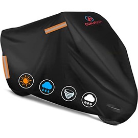Motorcycle Cover All Season, Universal Waterproof Weather Sun Outdoor Protection Motorbike Cover, Scooter Shelter, Heavy-Duty Motorcycles Vehicle Cover, Fits Up to 96" Motors