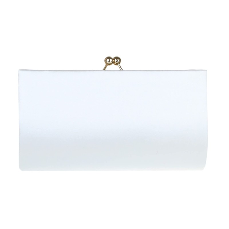 Girly Handbags Glitter plain clutch bag, White