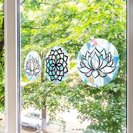 GANAZONO 3pcs Anti-Collision Window Clings Removable Static Glass Stickers for Bird Protection Decorative Bathroom Decals Easy to Apply Window Decor for Home Use