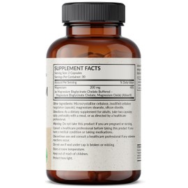 Futurebiotics Magnesium Glycinate 200 MG per Serving Chelated for High Absorption, Gentle On Stomach, Non-GMO, 60 Vegetarian Capsules