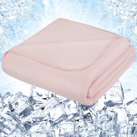 PAVILIA Cooling Blanket for Hot Sleepers, Lightweight Summer Blanket for Bed, Cooling Chill Throw Blanket for Night Sweats Absorb Heat for Adult Kid Baby on Warm Night, Pink, 50x60 inch