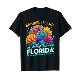 Sanibel Island Florida Shelling Coral Beach Design T-Shirt