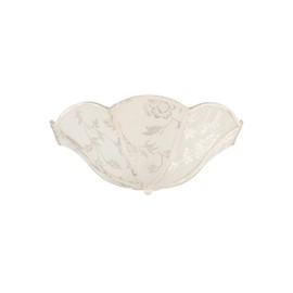 Aspen Creative 52003 Ceiling Clip-on Lamp Shade, Transitional Design in Ivory with Floral Pattern, 13" Diameter x 5" Height