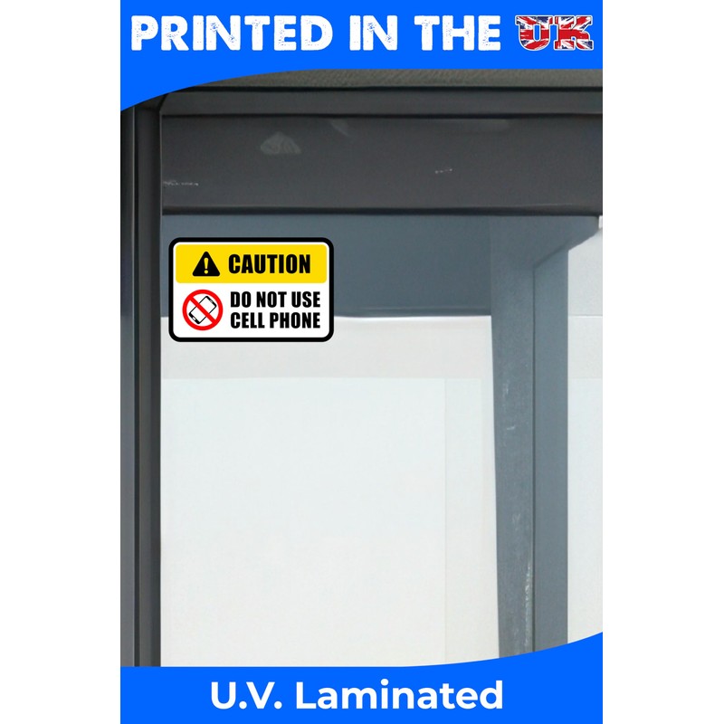 Caution Restricted Area Warning Stickers x10 Peel and Stick 100mm