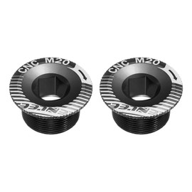 HARFINGTON 2pcs Crank Cover Screw M20 Aluminum Alloy Bicycle Crank Fixing Bolt Bike Crankset Arm Bolt Chainwheel Screws for Mountain Bike, Black