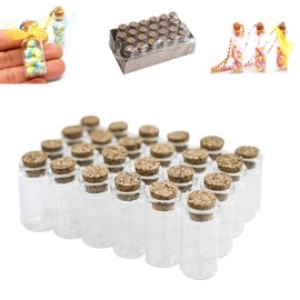 Super Z Outlet Mini Clear Glass Jars Bottles with Cork Stoppers for Arts & Crafts, Projects, Decoration, Party Favors - Size: 1-1/2" Tall X 3/4 Inches Diameter (24 Count)
