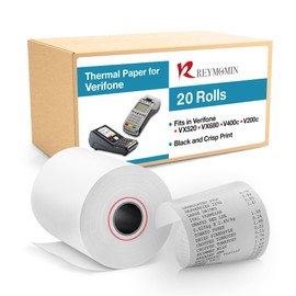 Thermal Paper Rolls for Verifone Vx520, Vx680, T650, P400m – Thermal Receipt Paper for Credit Card Machines (20 Rolls)