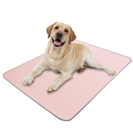 Summer Dog Cooling Mat Washable Ice Silk Self Cool Pad for Small Medium Large Dogs and Cats, Pet Sleeping Pad for Crate, Bed, Indoor & Outdoor Floor, Car Seats (Pink, 40x28in)