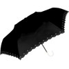Nakatani Natural Basic Folding Umbrella, UV Flower Heat Cut, Black,