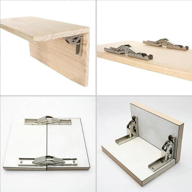 90-Degree Folding Door/Shelf Hinge, Hidden Bracket, Table Holder, Furniture Parts