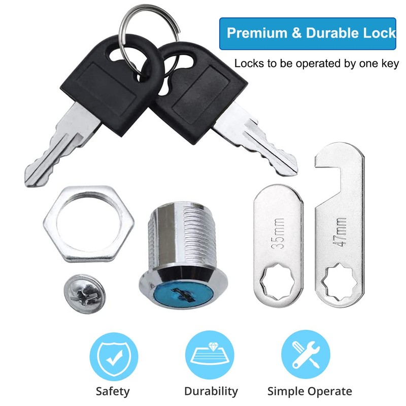 Litensh 20mm Security Mailbox Lock, Letter Post Box Lock, Cabinet
