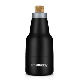 Frost Buddy Chubby Buddy - Mexican Beer Bottle Cooler - Stainless Steel Double Wall Vacuum Insulated compatible with Mexican Beers (Black)