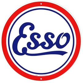 Signs 4 Fun Large Round Sign | Esso Oil Sign | 24” Diameter | Embossed Aluminum Sign | Made in the USA