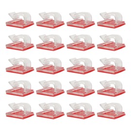 KOYOKOMA [Set of 20] Cable Clips, Cable Holder, Double Sided Tape, Easy Installation, PC, Desk, Cords, Wiring, Organization, Organization, Fixing, Small Size (Clear)