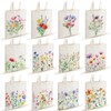 Shinylin 12 Pcs Wildflower Canvas Tote Bags Bulk Grocery Shopping