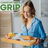 Flexzion Bamboo Trays for Serving Food - 3 Pack Bamboo