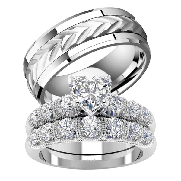 TWO RINGS Wedding Ring Sets His And Hers Promise Ring