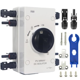 IP66 Waterproof Solar PV DC Quick Disconnect Switch, 1000V 64A Solar Panel Disconnect Switch with Connector for Off/On-Grid Systems, RV & Boats