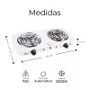 Raganet Parrilla Eléctrica 2 Quemadores Acero Inoxidable 2000w Color Blanco